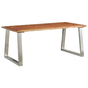 VidaXL Blagovaonski stol 180 x 90 x 75 cm od bagremovog drva i čelika