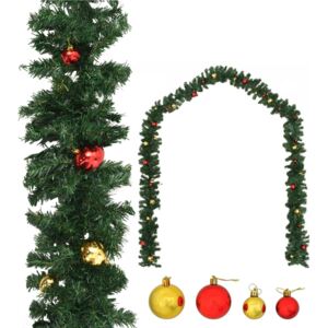 VidaXL Božićna girlanda ukrašena kuglicama 5 m