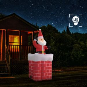 VidaXL Djed Mraz u dimnjaku s automatskim kretanjem LED IP44 180 cm