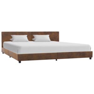 VidaXL Okvir za krevet od umjetne brušene kože smeđi 180 x 200 cm