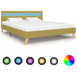 VidaXL Okvir za krevet od tkanine s LED svjetlom zeleni 120 x 200 cm