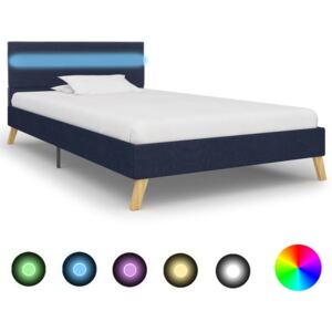 VidaXL Okvir za krevet od tkanine s LED svjetlom plavi 90 x 200 cm