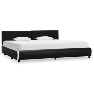 VidaXL Okvir za krevet od umjetne kože s ladicama crni 180 x 200 cm