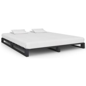 VidaXL Okvir za krevet od paleta od masivne borovine sivi 160 x 200 cm