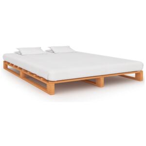 VidaXL Okvir za krevet od paleta od masivne borovine smeđi 120x200 cm