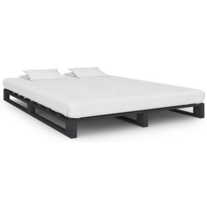 VidaXL Okvir za krevet od paleta od masivne borovine sivi 120 x 200 cm