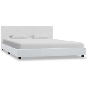 VidaXL Hidraulični okvir za krevet od umjetne kože bijeli 120 x 200 cm