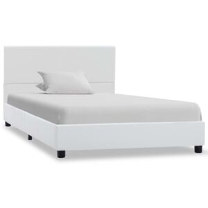 VidaXL Hidraulični okvir za krevet od umjetne kože bijeli 90 x 200 cm