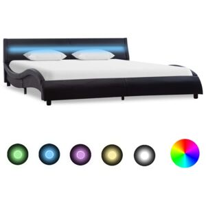 VidaXL Okvir za krevet od umjetne kože s LED svjetlom crni 120x200 cm