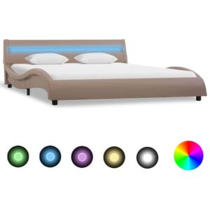 VidaXL Okvir za krevet od umjetne kože LED boja cappuccina 120x200 cm