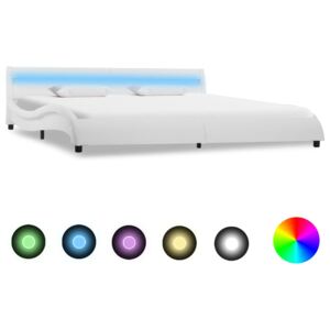 VidaXL Okvir za krevet od umjetne kože LED bijeli 180 x 200 cm