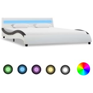 VidaXL Okvir za krevet od umjetne kože LED bijelo-crni 120 x 200 cm