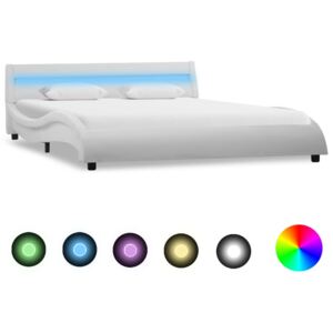 VidaXL Okvir za krevet od umjetne kože LED bijeli 120 x 200 cm