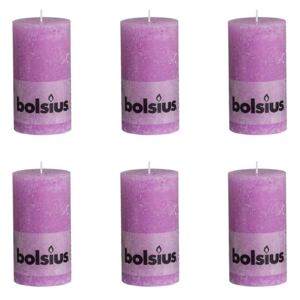 Bolsius rustikalna stupna svijeća 130 x 68 mm Violet 6 kom
