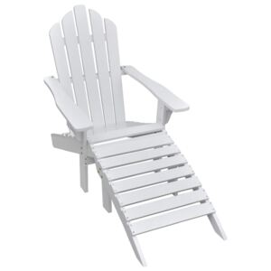 VidaXL Vrtna stolica s otomanom drvena bijela