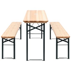 VidaXL Sklopivi pivski stol s 2 klupe 177 cm borovina
