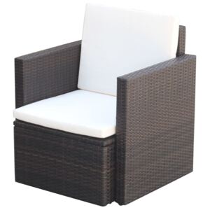 VidaXL Vrtne stolice 2 kom s jastucima poliratan smeđe