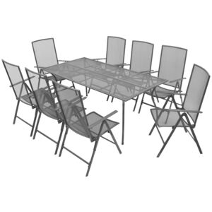 VidaXL 9-dijelni vrtni blagovaonski set sa sklopivim stolicama čelik