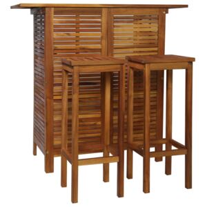 VidaXL 3-dijelni set barskog stola i stolica od masivnog bagremovog drva