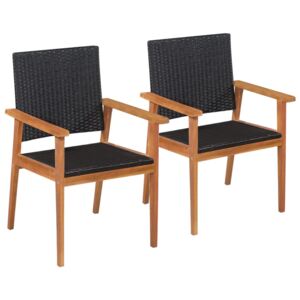 VidaXL Vrtne stolice od poliratana 2 kom crno-smeđe
