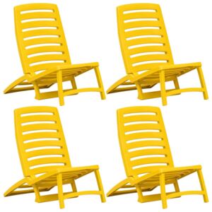 VidaXL Sklopive stolice za plažu 4 kom plastične žute