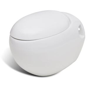 VidaXL Novi zidni WC Bijeli jedinstven dizajn jaje