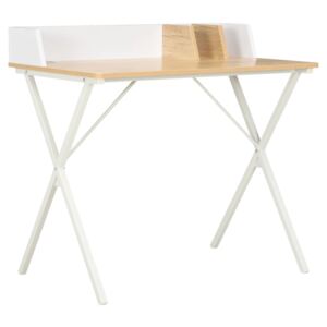 VidaXL Radni stol bijela i prirodna boja 80 x 50 x 84 cm