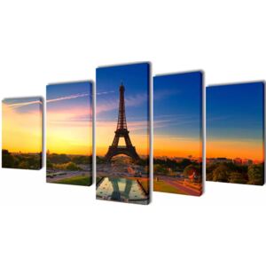 VidaXL Zidne Slike na Platnu Set s Printom Eiffelov toranj 100 x 50 cm