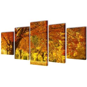 VidaXL Zidne Slike na Platnu Set s Printom Drvo Javora 100 x 50 cm