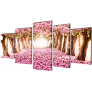 VidaXL Zidne Slike na Platnu s Printom Trešnjinog Cvijeta 100 x 50 cm