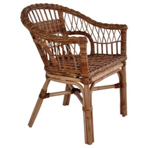 VidaXL Vrtna stolica od prirodnog ratana smeđa