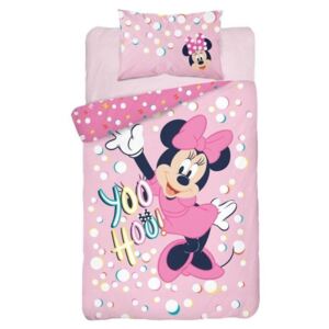 DETEXPOL Posteljina za krevetić Minnie yoo hoo! ružičasti pamuk, 100/135, 40/60 cm