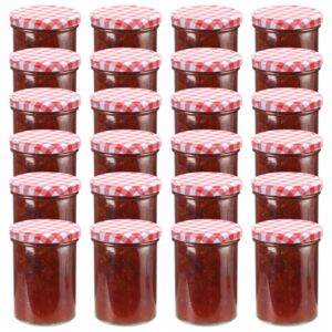 VidaXL Staklenke za džem s bijelo-crvenim poklopcima 24 kom 400 ml
