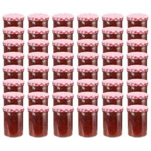 VidaXL Staklenke za džem s bijelo-crvenim poklopcima 48 kom 400 ml