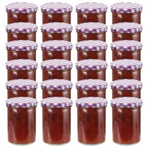 VidaXL Staklenke za džem s bijelo-ljubičastim poklopcima 24 kom 400 ml