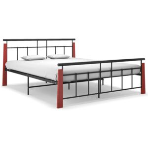 VidaXL Okvir za krevet od metala i masivne hrastovine 160 x 200 cm