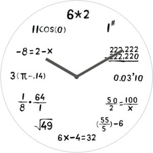 Zidni stakleni sat - Matematika (2)