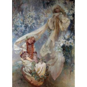 Mucha, Alphonse Marie - Reprodukcija umjetnosti La Madonna au Lys Painting by Alphonse Mucha 1905 Private Collection
