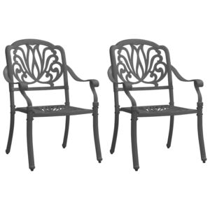 VidaXL Vrtne stolice od lijevanog aluminija 2 kom crne