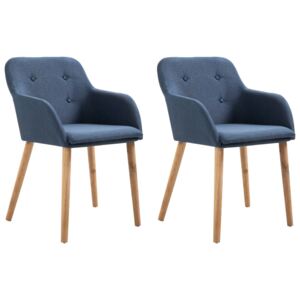 VidaXL Blagovaonske stolice tkanina i hrastovina 2 kom plave