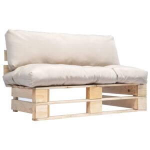 VidaXL Vrtna sofa od paleta s jastucima boje pijeska borovina