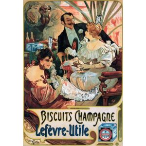 Mucha, Alphonse Marie - Poster advertising Biscuits Champagne Lefèvre-Utile Reprodukcija umjetnosti