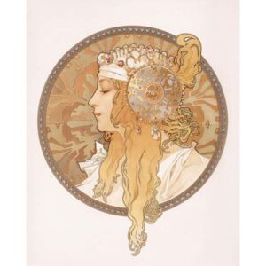 Mucha, Alphonse Marie - Byzantine head of a blond maiden; Tete byzantine d'une femme blonde Reprodukcija umjetnosti
