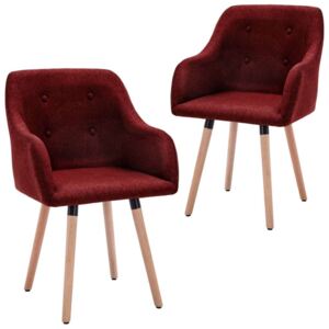 Blagovaonske stolice od tkanine 2 kom crvena boja vina