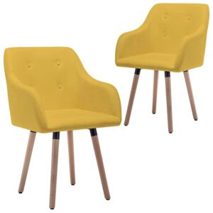 Blagovaonske stolice od tkanine 2 kom boja senfa