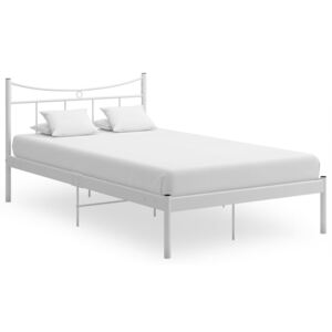VidaXL Okvir za krevet bijeli od metala i šperploče 120 x 200 cm