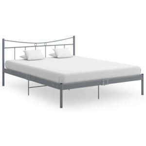 VidaXL Okvir za krevet sivi od metala i šperploče 140 x 200 cm