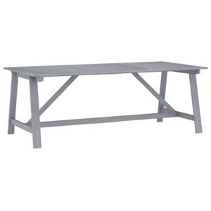 VidaXL Vrtni blagovaonski stol sivi 206x100x74 cm masivno drvo bagrema