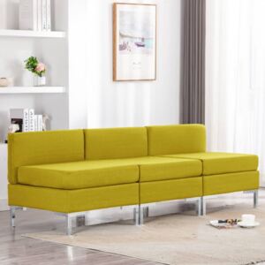 VidaXL Modularne srednje sofe s jastucima 3 kom od tkanine žute