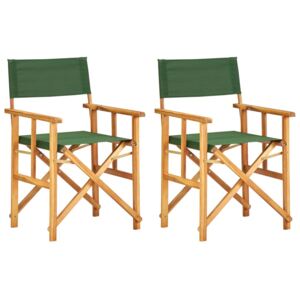 VidaXL Redateljske stolice 2 kom od masivnog bagremovog drva zelene